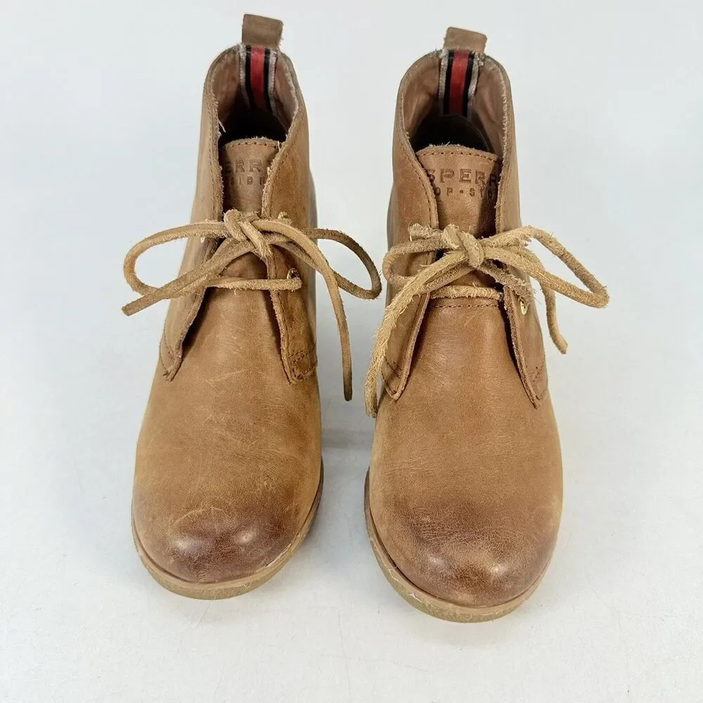 Sperry Top-Sider Harlow Women's Size 5 M Burnished Leather Wedge Bootie Shoes